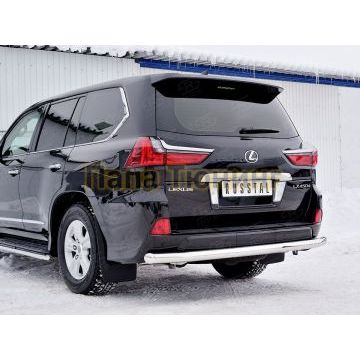 Защита заднего бампера d76 секции РусСталь для Lexus LX-570/450d 2015-