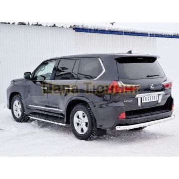 Защита заднего бампера d76 секции РусСталь для Lexus LX-570/450d 2015-