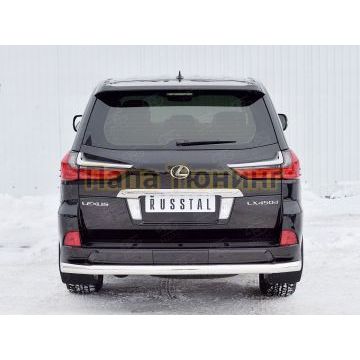 Защита заднего бампера d76 секции РусСталь для Lexus LX-570/450d 2015-