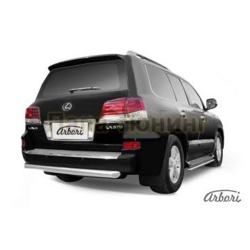 Защита заднего бампера радиусная 76 мм Slitkoff для Lexus LX-570 2012-