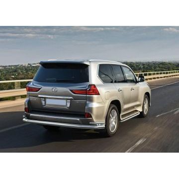 Защита заднего бампера двойная 76-42 мм Rival для Lexus LX-570/450d 2015-
