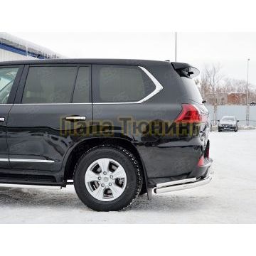 Защита задняя двойные уголки d57-d42 РусСталь для Lexus LX-570/450d 2015-