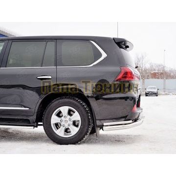 Защита задняя двойные уголки d76-d42 РусСталь для Lexus LX-570/450d 2015-