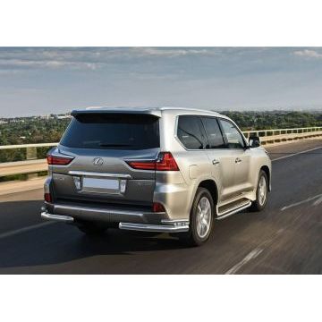 Защита задняя двойные уголки 76-42 мм Rival для Lexus LX-570/450d 2015-