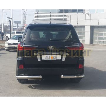 Защита задняя уголки 76 мм ALFeco для Lexus LX 570/450d 2015-