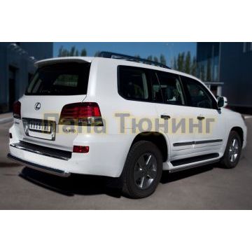 Защита заднего бампера d76 РусСталь для Lexus LX-570 2012-2015