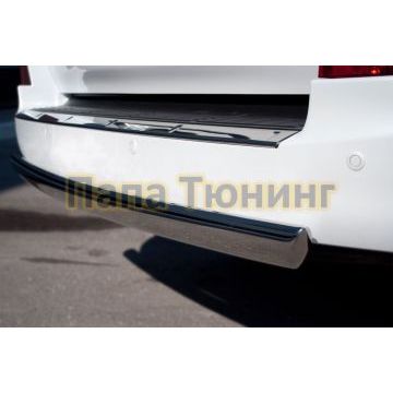 Защита заднего бампера овальная 75х42 мм РусСталь для Lexus LX-570 2012-2015