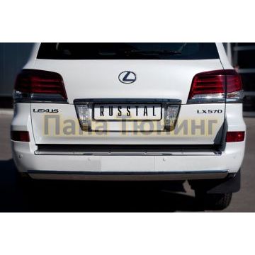 Защита заднего бампера овальная 75х42 мм РусСталь для Lexus LX-570 2012-2015
