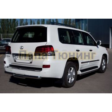 Защита заднего бампера d76 ступень РусСталь для Lexus LX-570 2012-2015