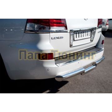 Защита заднего бампера d76 ступень РусСталь для Lexus LX-570 2012-2015