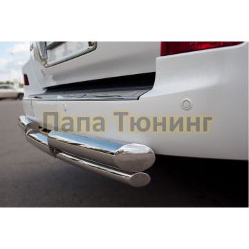 Защита заднего бампера d76-d42 ступень РусСталь для Lexus LX-570 2012-2015