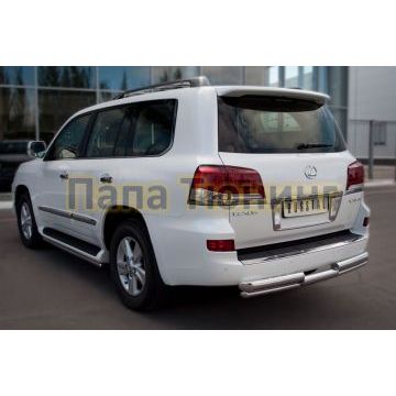 Защита заднего бампера d76-d42 ступень РусСталь для Lexus LX-570 2012-2015
