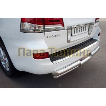 Защита заднего бампера d76-d42 ступень РусСталь для Lexus LX-570 2012-2015