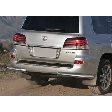 Защита задняя уголки 76 мм Rival для Lexus LX-570 2012-2015