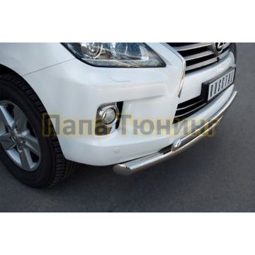 Защита передняя двойная 76-75х42 мм РусСталь для Lexus LX-570 2012-2015