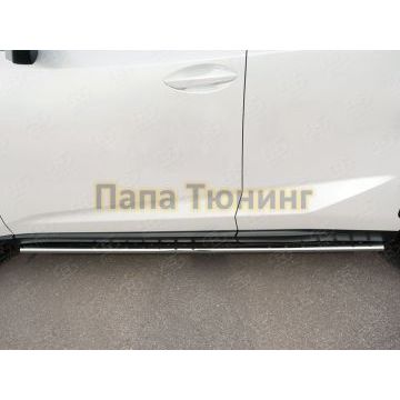 Пороги труба овальная с проступью 75х42 мм РусСталь для Lexus NX-200 2014-