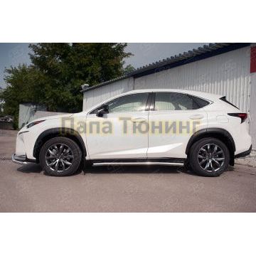 Пороги труба d57 вариант 1 РусСталь для Lexus NX-200 2014-