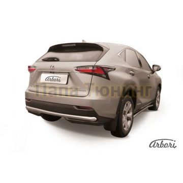 Защита заднего бампера 57 мм Slitkoff для Lexus NX-300h 2014-2017