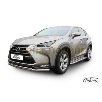 Защита передняя двойная радиусная 57-42 мм Slitkoff для Lexus NX-300h 2014-2017
