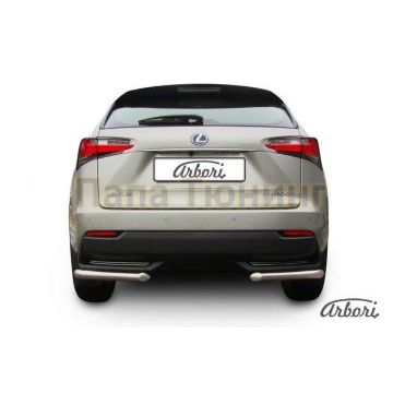 Защита задняя уголки 57 мм Slitkoff для Lexus NX-300h 2014-2017