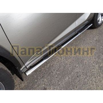 Пороги овальные с накладками 75х42 мм ТСС для Lexus NX 2017- Пороги овальные с накладками 75х42 мм ТСС для Lexus NX 2017-