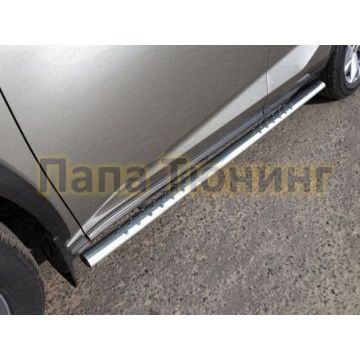 Пороги овальные с проступью 75х42 мм ТСС для Lexus NX 2017- Пороги овальные с проступью 75х42 мм ТСС для Lexus NX 2017-