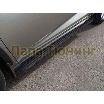 Пороги алюминиевые Slim Line Black ТСС для Lexus NX 2017- Пороги алюминиевые Slim Line Black ТСС для Lexus NX 2017-