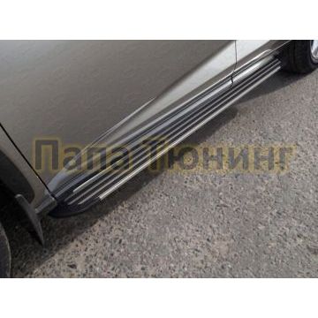 Пороги алюминиевые Slim Line Silver ТСС для Lexus NX 2017- Пороги алюминиевые Slim Line Silver ТСС для Lexus NX 2017-