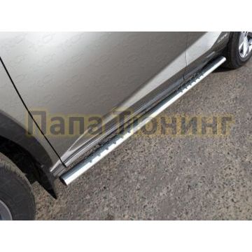 Пороги труба овальная с проступью 75х42 мм ТСС для Lexus NX-300h 2014-2017 Пороги труба овальная с проступью 75х42 мм ТСС для Lexus NX-300h 2014-2017