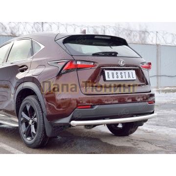 Защита заднего бампера d57 РусСталь для Lexus NX-200 2014-2017