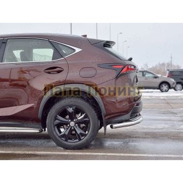 Защита заднего бампера с надписью d57 РусСталь для Lexus NX-200 2014-2017