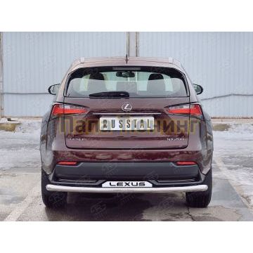 Защита заднего бампера с надписью d57 РусСталь для Lexus NX-200 2014-2017