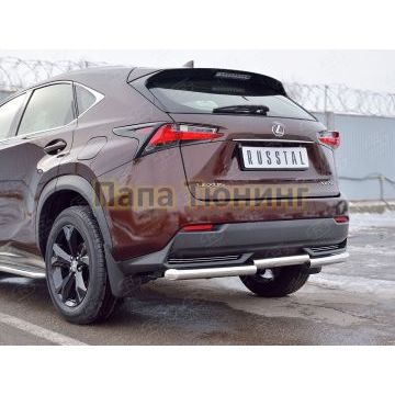 Защита заднего бампера ступень d57 РусСталь для Lexus NX-200 2014-2017