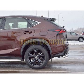 Защита заднего бампера ступень d57 РусСталь для Lexus NX-200 2014-2017