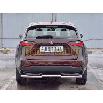 Защита заднего бампера ступень d57 РусСталь для Lexus NX-200 2014-2017