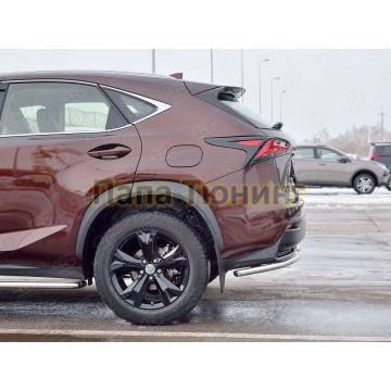 Защита задняя уголки d42 РусСталь для Lexus NX-200 2014-2017