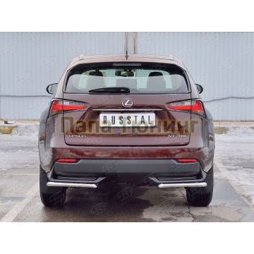 Защита задняя уголки d42 РусСталь для Lexus NX-200 2014-2017