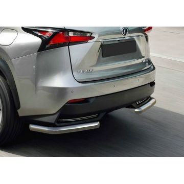 Защита задняя уголки 57 мм Rival для Lexus NX200 2014-2017