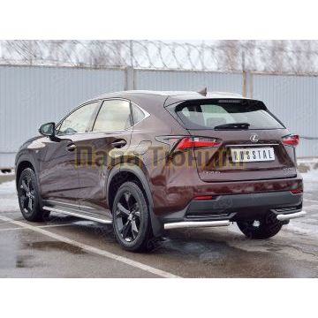 Защита задняя уголки d57 РусСталь для Lexus NX-200 2014-2017