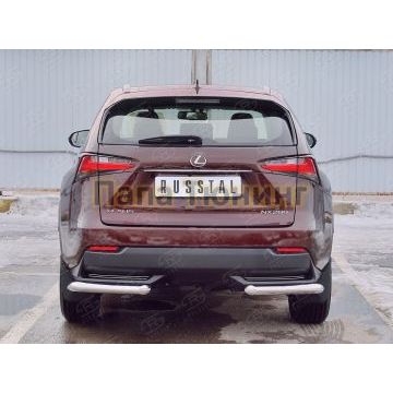Защита задняя уголки d57 РусСталь для Lexus NX-200 2014-2017