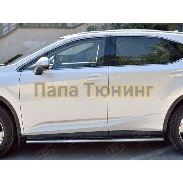 Пороги труба овальная с проступью 120х60 мм РусСталь для Lexus RX-200t/350/450h 2015-