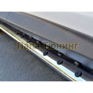 Пороги труба овальная с проступью 75х42 мм РусСталь для Lexus RX-200t/350/450h 2015-