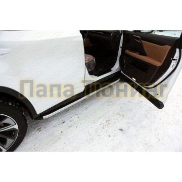 Пороги алюминиевые ТСС с накладкой для Lexus RX-200t/350/450h 2015- Пороги алюминиевые ТСС с накладкой для Lexus RX-200t/350/450h 2015-