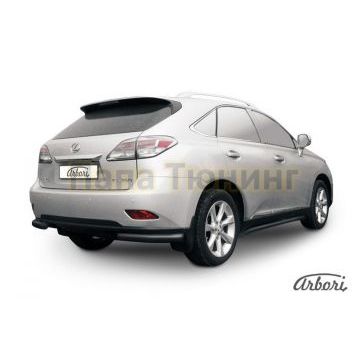 Защита задняя уголки чёрная сталь 76 мм Slitkoff для Lexus RX-270/350 2012-2015 Защита задняя уголки чёрная сталь 76 мм Slitkoff для Lexus RX-270/350 2012-2015