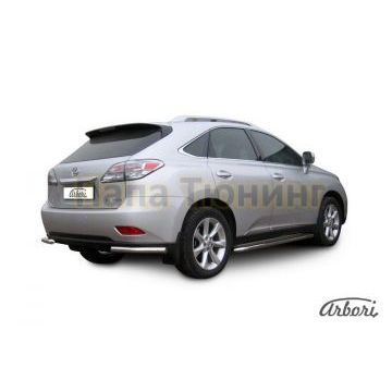Защита задняя уголки 57 мм Slitkoff для Lexus RX-350 2009-2012