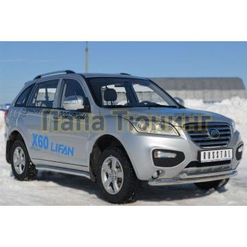 Пороги труба d57 вариант 1 РусСталь для Lifan X-60 2011-