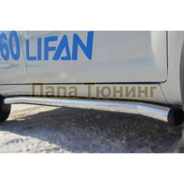 Пороги труба d57 вариант 2 РусСталь для Lifan X-60 2011-