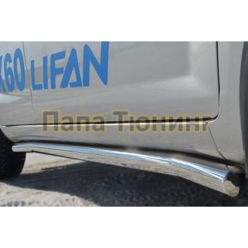 Пороги труба d57 вариант 3 РусСталь для Lifan X-60 2011-
