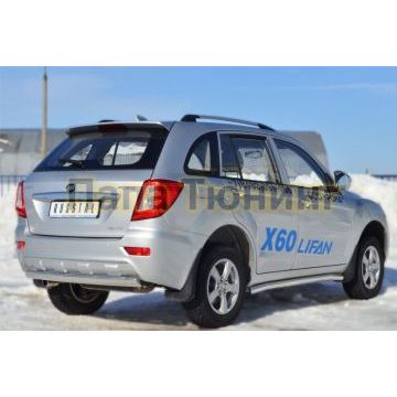 Защита заднего бампера овальная 75х42 мм РусСталь для Lifan X-60 2011-2016