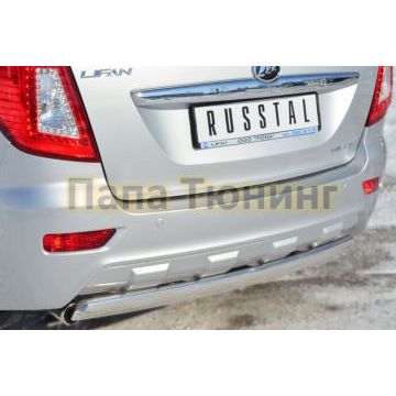 Защита заднего бампера овальная 75х42 мм РусСталь для Lifan X-60 2011-2016